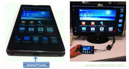 采用SlimPort接口技術的新一代Google Nexus手機樣機。