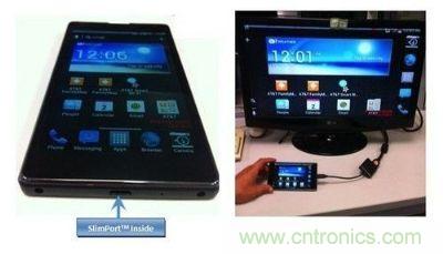 SlimPort支持新一代智能機和平板電腦連接至任何高清顯示設備，并兼容MyDP標準