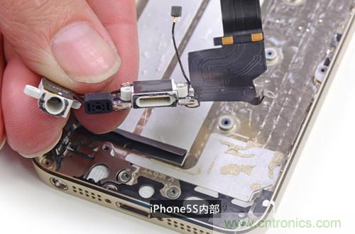 土豪金iPhone 5S拆解：內部結構升級，維修難度增加