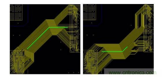 這是一個使用已打包布線樣式的示例。布線的方向由設計師的草圖來決定。