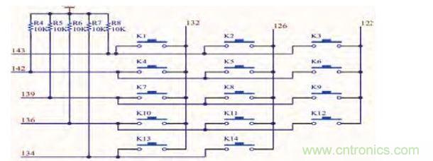 矩陣鍵盤原理圖