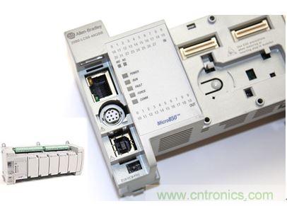 圖1：Allen-Bradley Micro850可編程邏輯控制器(PLC)的價格約為500美元，是高度堅固、可配置、隔離性和易用性方面的標桿，盡管有PC/嵌入式計算設備的競爭，仍在工廠自動化領域中保持著強勢地位。