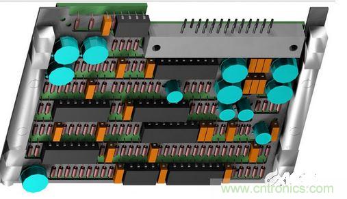 F-16戰斗機的雷達干擾裝置PCB，在所有的零組件下方有一個鋁制散熱器；千萬別讓機械工程師為了散熱器設計而自作主張布局PCB，以免犧牲電子能。