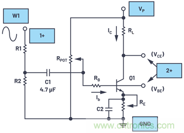 ADALM2000實驗:共發(fā)射極放大器