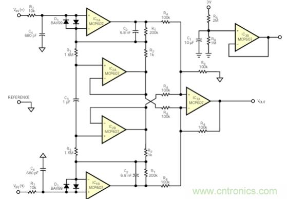 采用交流耦合儀表放大器實現共模抑制比性能的設計電路應用 采用交流耦合儀表放大器實現共模抑制比性能的設計電路應用