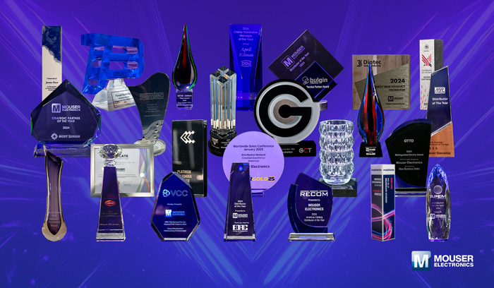 再創佳績！貿澤電子2024年狂攬全球制造商25+項頂尖代理大獎